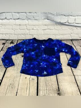 The Sleepy Sloth Galaxy Pattern Long Sleeve Bamboo Shirt